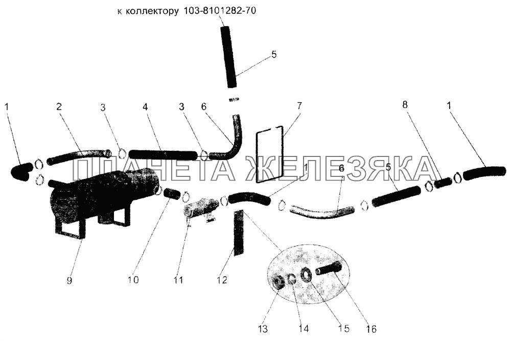 Установка подогревателя МАЗ-105